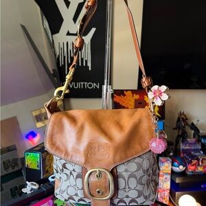 Coach Brown and Gray Shoulder Bag